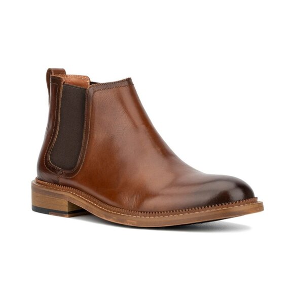 Vintage Foundry Co Mens Martin Pull On Chelsea Boots Cognac Size 10 NIB